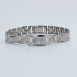 Diamond-Studded Silver Men's Band