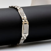 Diamond-Studded Silver Men's Band