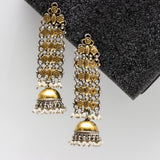 Dual Tone Flower Motif Jali Jhumkas