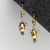 Dual Tone Flower Motif Fish Hooks