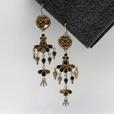 Golden Mirror Work Fish Hook Earrings