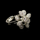 Diamond Flora Silver Ring
