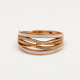 Chase Of The Waves Rose Gold Plated Silver Ring