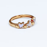 Triple Affection Rose Gold Plated Silver Ring