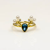 Frosted Aurora Serenity Silver Ring