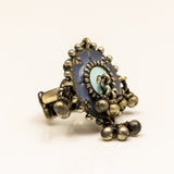 Intricate Gungroo Oxidised Silver Ring