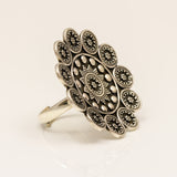 Intricate Sun Motif Carved Ring