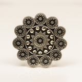 Intricate Sun Motif Carved Ring