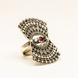 Dumroo Detailed Silver Ring