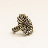 Detailed Chakra Silver Ring