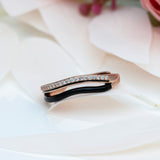 Golden Eclipse Rose Gold Plated Silver Ring