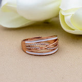 Chase Of The Waves Rose Gold Plated Silver Ring