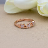 Triple Affection Rose Gold Plated Silver Ring