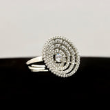 Luminous Grace: 925 Silver Ring with Diamond and White Gold Accents