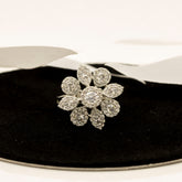 Diamond Flora Silver Ring
