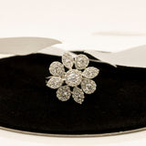 Diamond Flora Silver Ring