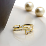 Glided Splendor Crowned Silver Ring