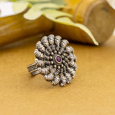 Detailed Chakra Silver Ring