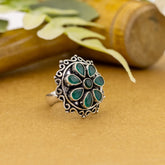 Panna Jadau Round Ring