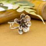 Intricate Rose Silver Ring