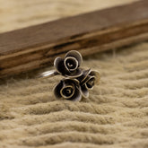 Bunch Of Rose Silver Ring