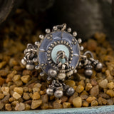 Intricate Gungroo Oxidised Silver Ring