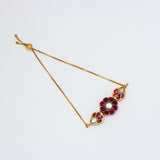 Red Kundan Jadau Gold Plated Bracelet