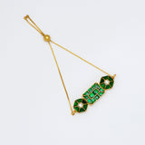 Green Kundan Jadau Gold Plated Bracelet