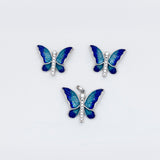 Sapphire Wings Pendant and Earring Set