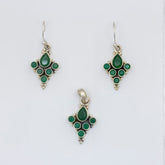 Jadau Panna Pendant set