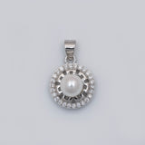 Elegance in Silver: Pearl Pendant and Earring Set