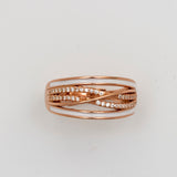 Chase Of The Waves Rose Gold Plated Silver Ring