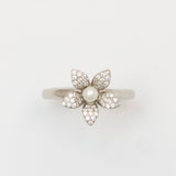 Opulent Floral Halo Silver Ring