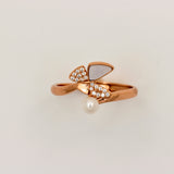 Chase Of The Pearl Rose-Gold Plated Silver Ring