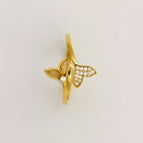 Golden Leaf Adornments Silver Ring