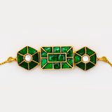 Green Kundan Jadau Gold Plated Bracelet