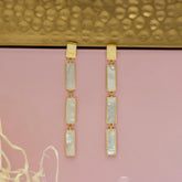 MOP Gold Lines Earrings