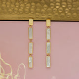 MOP Gold Lines Earrings