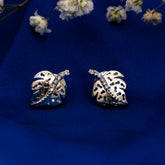 Wave By The Leaf Silver Earing