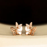 Radiant Zirconia Butterflies Rose Gold Earrings