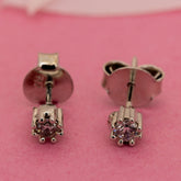 Silver Solitaire Studs-3MM