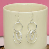 Circle of Silver Charm silver earings