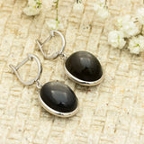 Gray Moonstone Silver Earrings