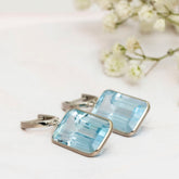 Topaz From The Sky Silver Earrings