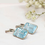 Topaz From The Sky Silver Earrings