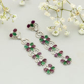 Dance Of The Flower Emerald Ruby Danglers