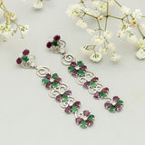 Dance Of The Flower Emerald Ruby Danglers