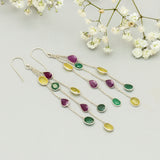 Multi Precious Crystal Danglers