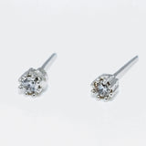 Silver Solitaire Studs-3MM