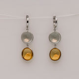 Citrine, Green Amethyst Aurora Bliss Silver Earring